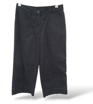 Lauren Ralph Lauren SZ 10 Petite Pedal Pushers Cropped Pants Black Sueded Cotton